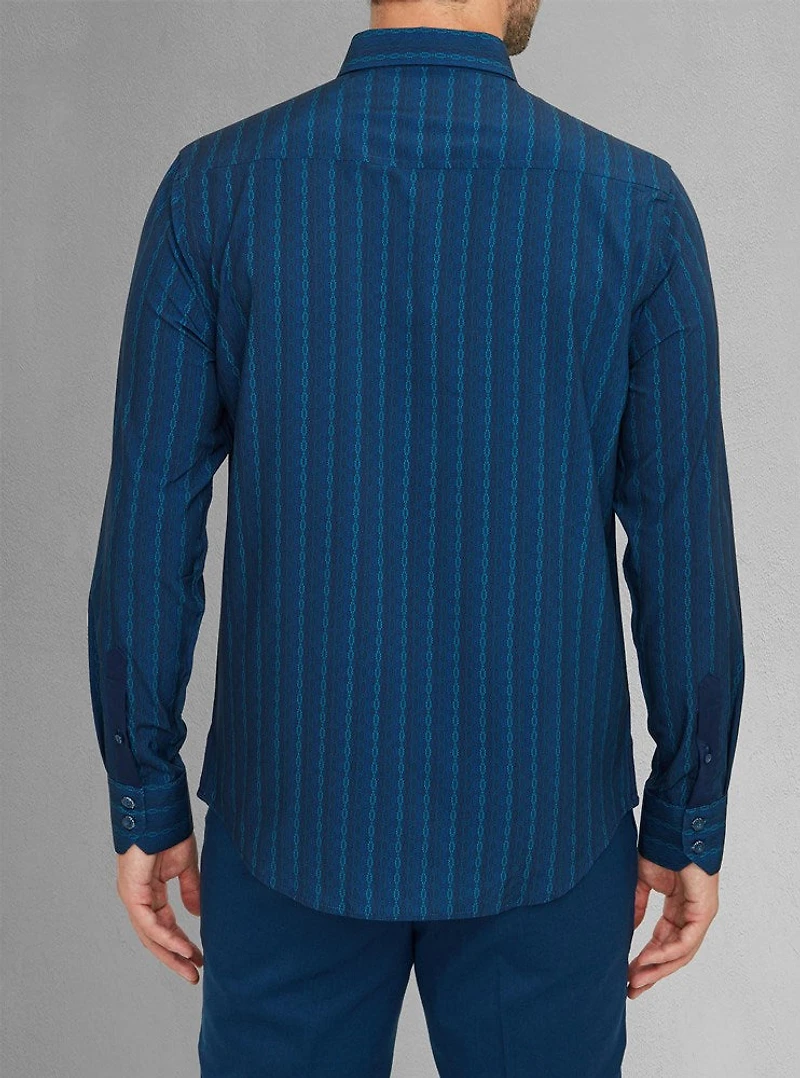 Chemise décontractée à manches longues en stretch pour hommes