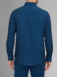 Chemise décontractée à manches longues en stretch pour hommes