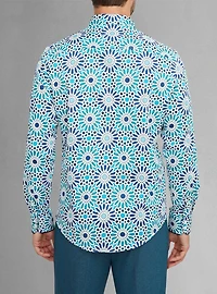 Chemise décontractée à manches longues en stretch pour hommes