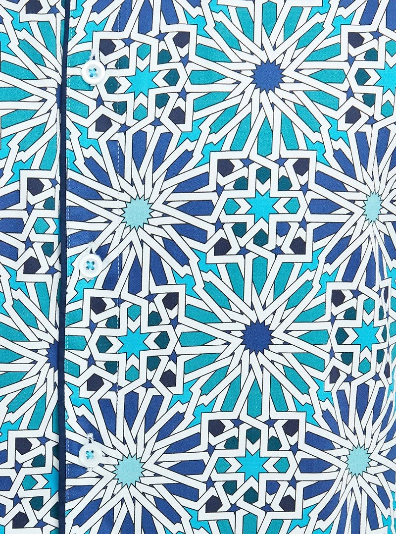 Chemise décontractée à manches longues en stretch pour hommes