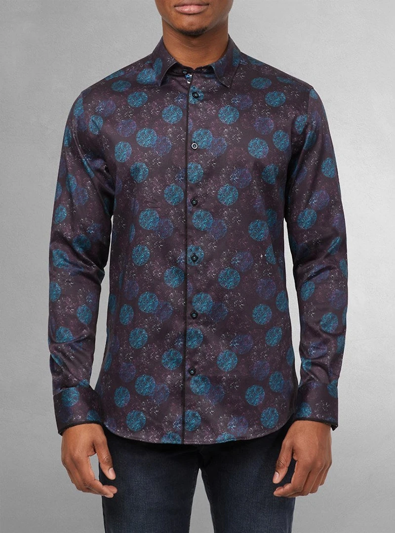 Men's casual long sleeve stretch shirt