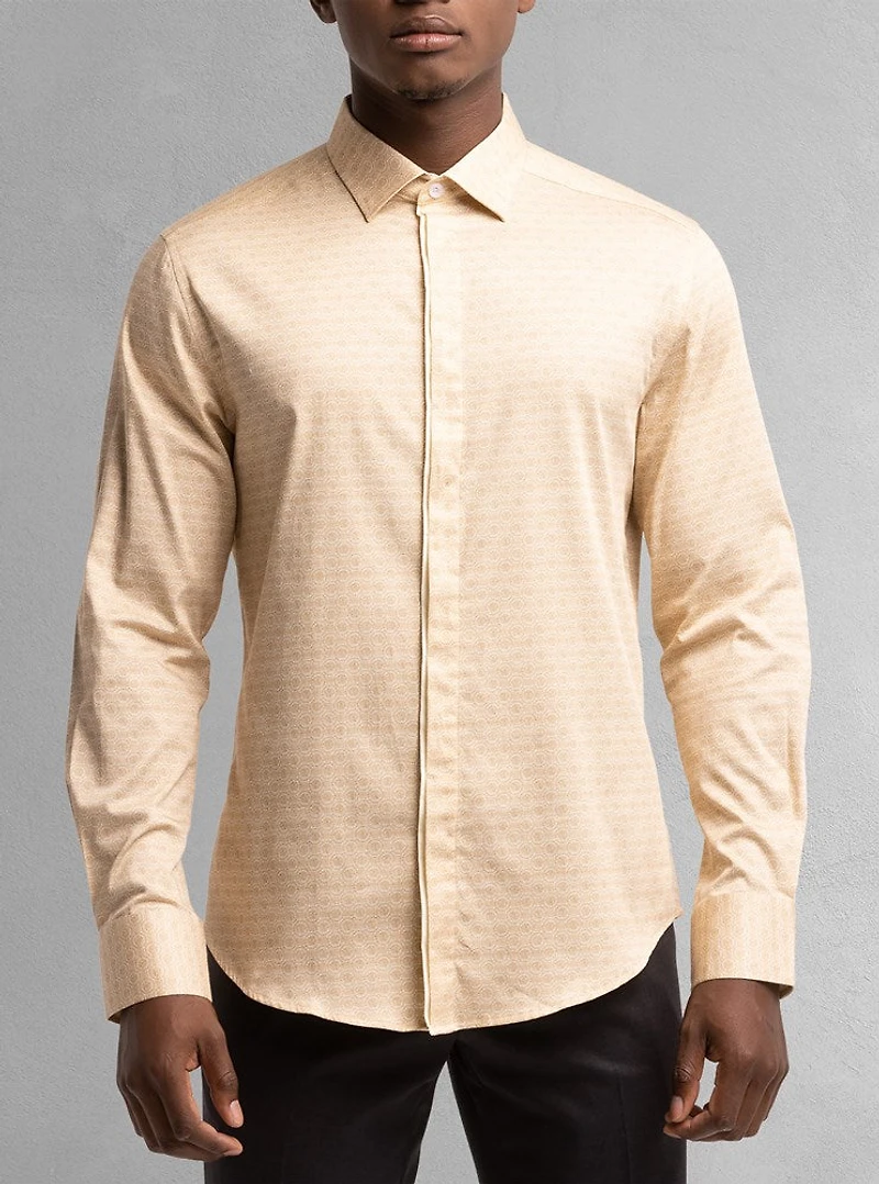 Men's casual long sleeve stretch shirt