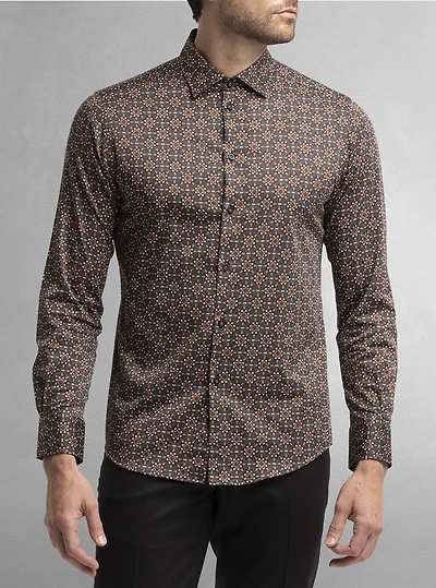 Chemise décontractée à manches longues en stretch pour hommes