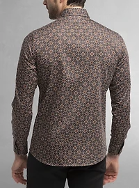 Chemise décontractée à manches longues en stretch pour hommes
