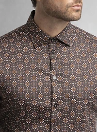 Chemise décontractée à manches longues en stretch pour hommes