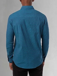 Chemise décontractée à manches longues en stretch pour hommes