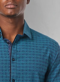 Chemise décontractée à manches longues en stretch pour hommes