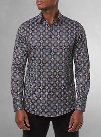 Chemise décontractée à manches longues en stretch pour hommes