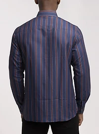 Chemise décontractée à manches longues en stretch pour hommes