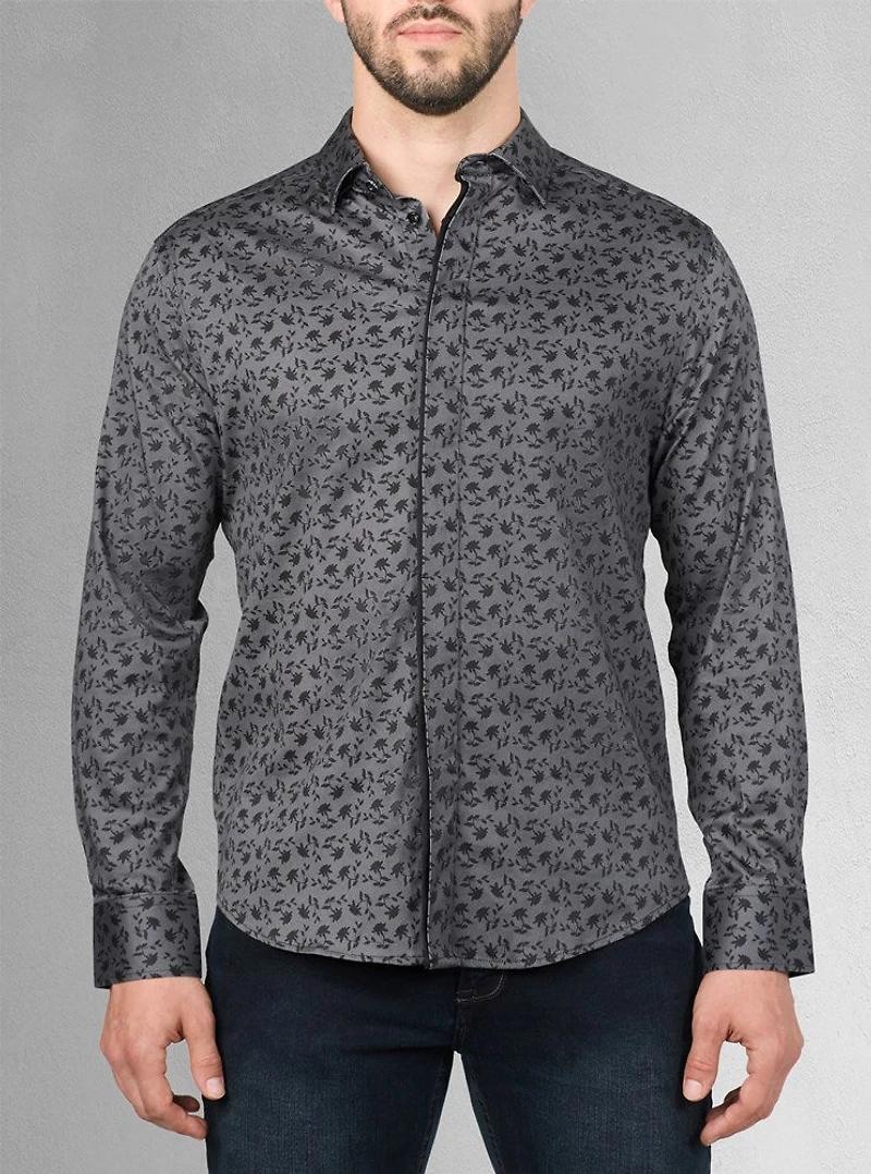 Men's casual long sleeve stretch shirt