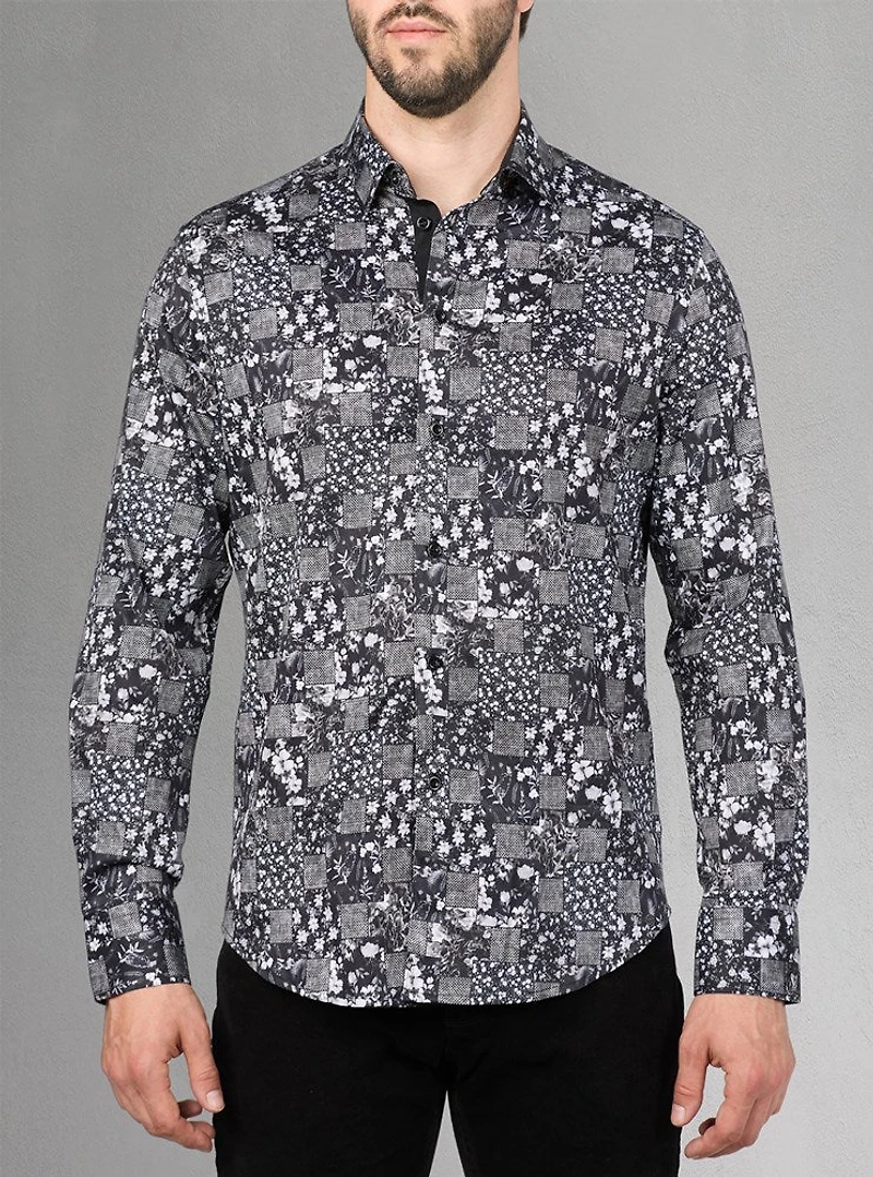 Men's casual long sleeve stretch shirt