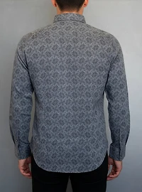 Chemise décontractée à manches longues en stretch pour hommes