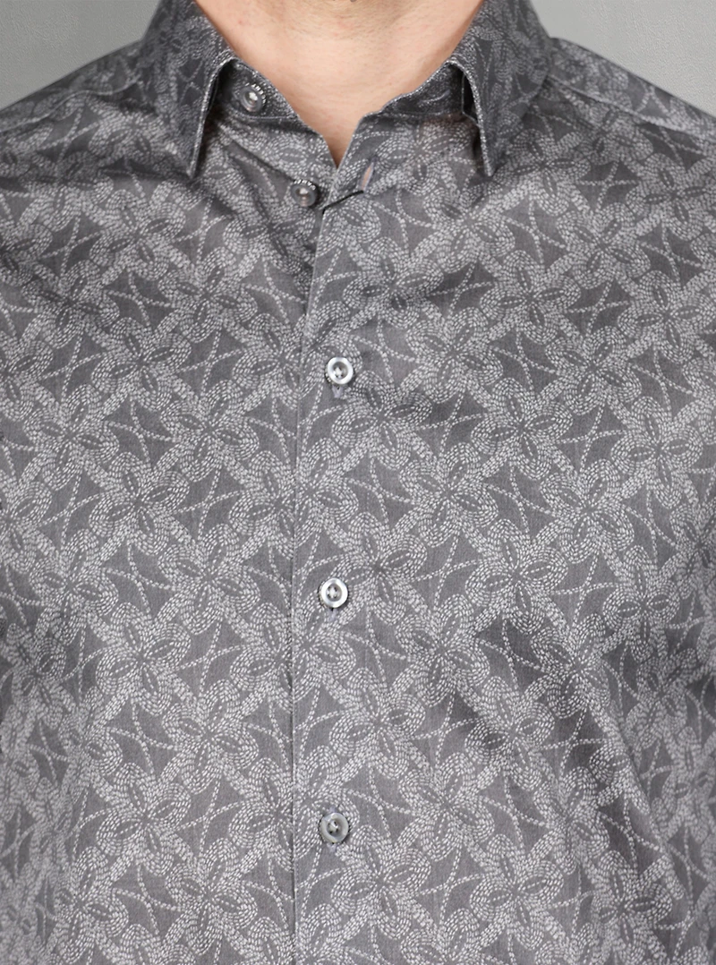 Chemise décontractée à manches longues en stretch pour hommes