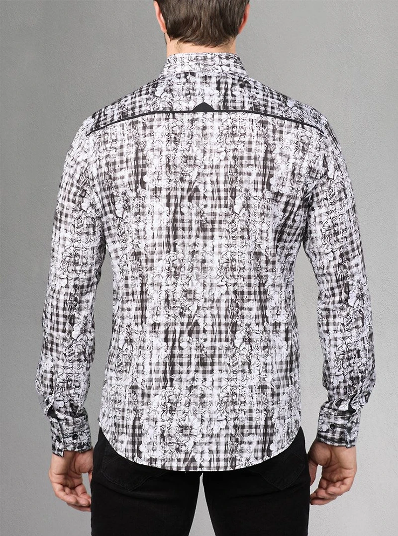 Chemise décontractée à manches longues en stretch pour hommes