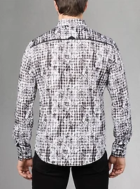 Chemise décontractée à manches longues en stretch pour hommes