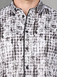 Chemise décontractée à manches longues en stretch pour hommes