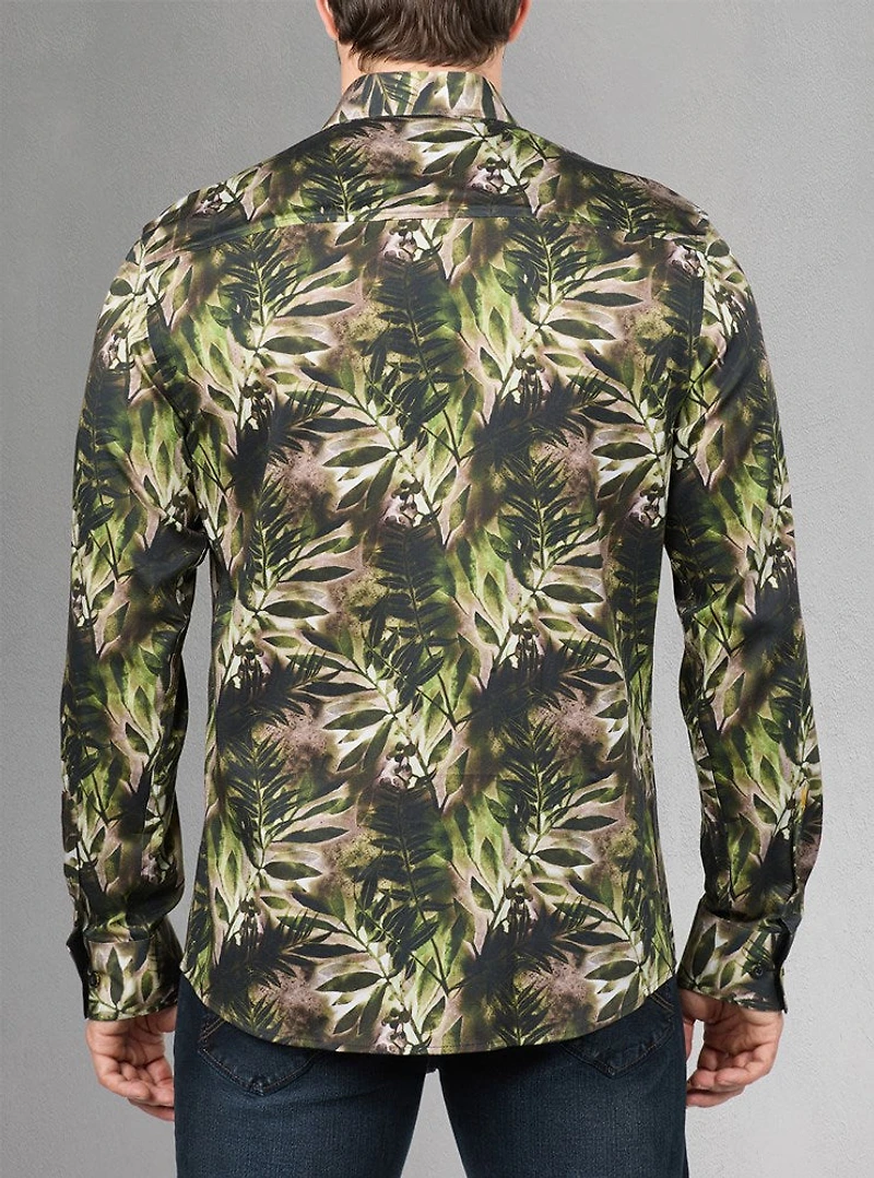 Men's casual long sleeve stretch shirt