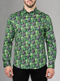 Chemise décontractée à manches longues en stretch pour hommes