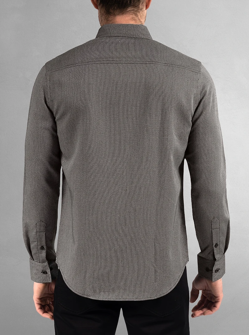 Chemise stretch décontractée à manches longues pour homme