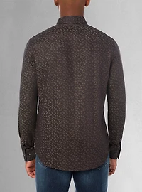 Chemise décontractée à manches longues en stretch pour hommes