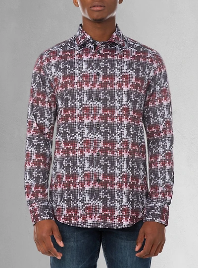 Chemise décontractée à manches longues en stretch pour hommes