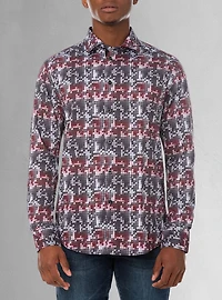 Chemise décontractée à manches longues en stretch pour hommes