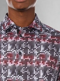Chemise décontractée à manches longues en stretch pour hommes