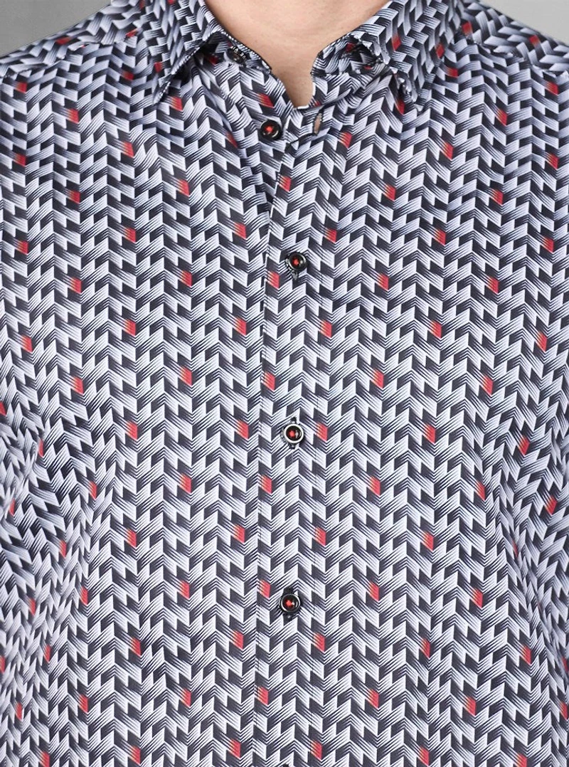 Chemise décontractée à manches longues en stretch pour hommes