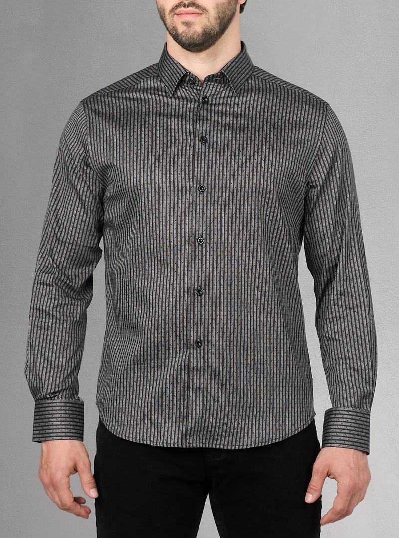 Men's casual long sleeve stretch shirt
