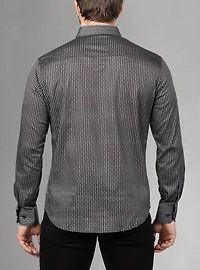 Chemise décontractée à manches longues en stretch pour hommes