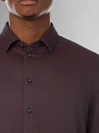 Chemise décontractée à manches longues en stretch pour hommes