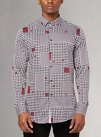 Chemise décontractée à manches longues en stretch pour hommes