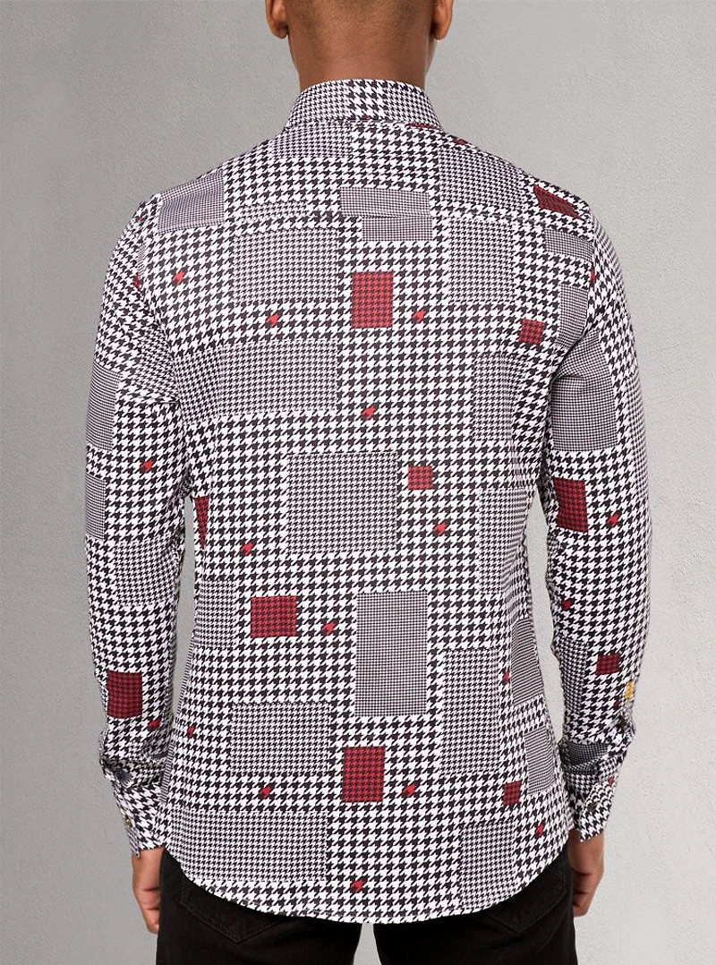 Chemise décontractée à manches longues en stretch pour hommes