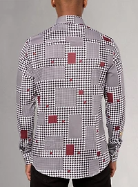 Chemise décontractée à manches longues en stretch pour hommes