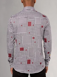 Chemise stretch décontractée à manches longues pour homme