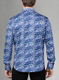 Chemise décontractée à manches longues en stretch pour hommes