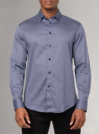 Chemise décontractée à manches longues en stretch pour hommes
