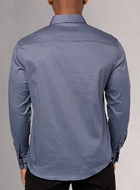 Chemise décontractée à manches longues en stretch pour hommes