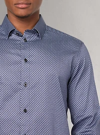 Chemise décontractée à manches longues en stretch pour hommes