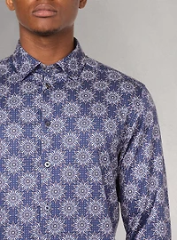 Chemise décontractée à manches longues en stretch pour hommes