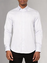 Chemise décontractée à manches longues en stretch pour hommes