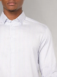 Chemise décontractée à manches longues en stretch pour hommes