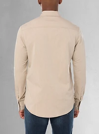 Chemise décontractée à manches longues en stretch pour hommes