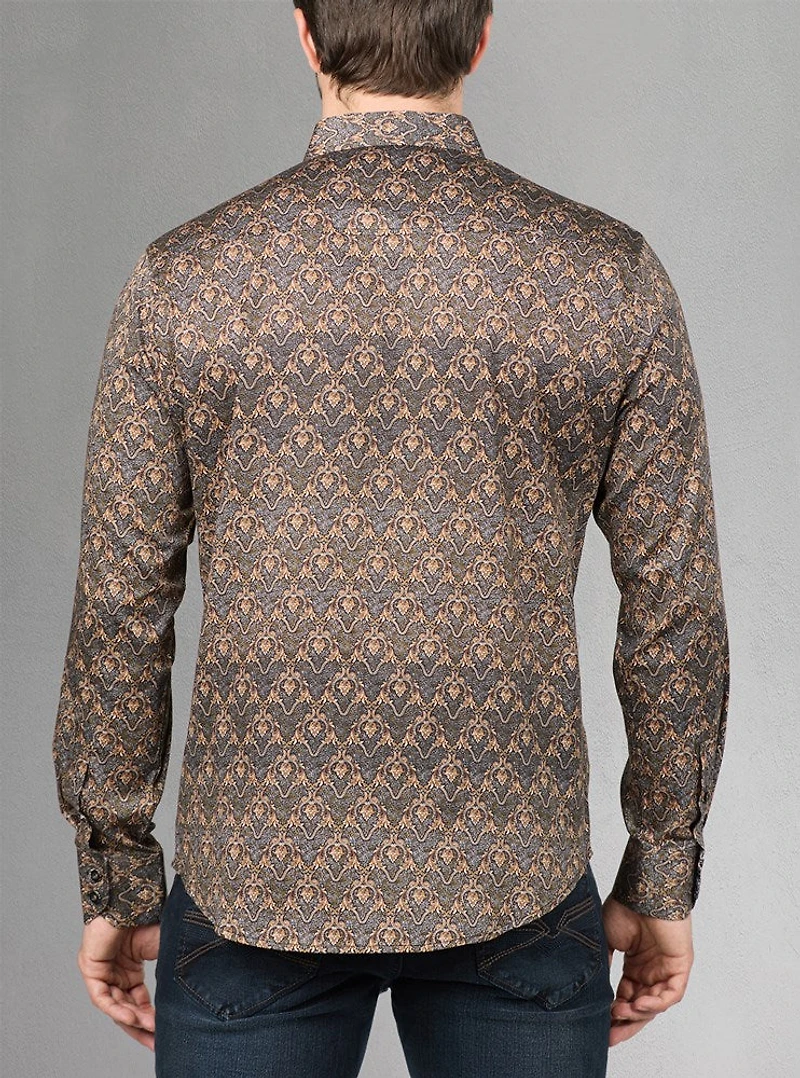 Men's casual long sleeve stretch shirt