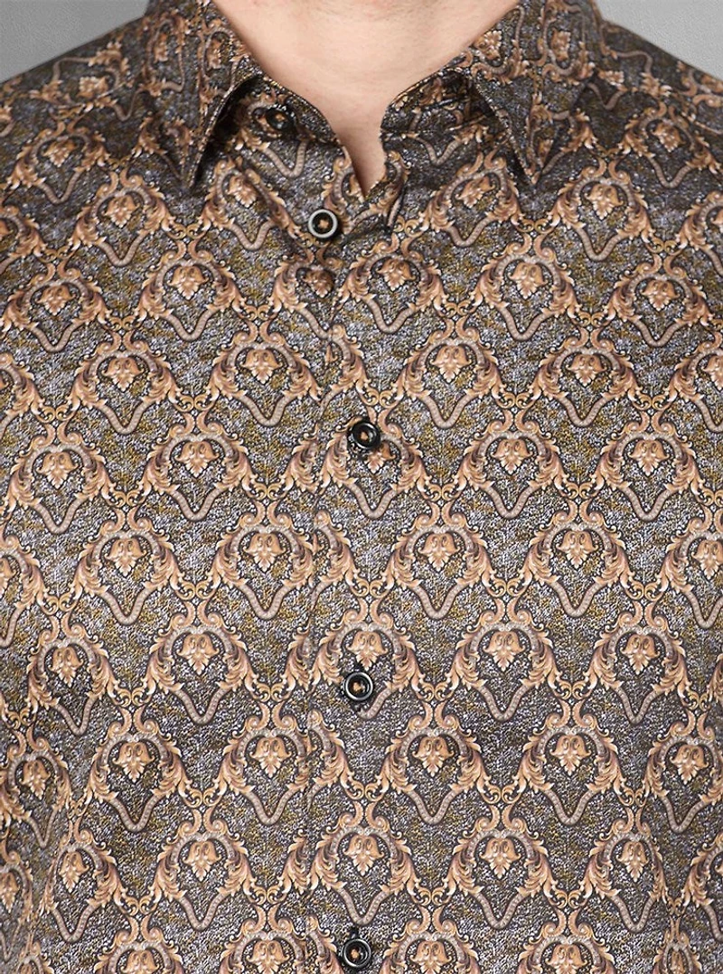 Chemise décontractée à manches longues en stretch pour hommes