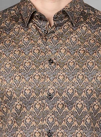 Chemise décontractée à manches longues en stretch pour hommes