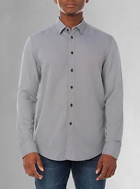 Chemise décontractée à manches longues en stretch pour hommes