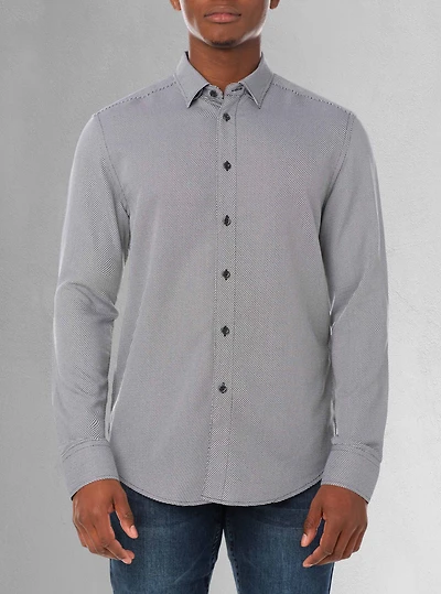 Chemise décontractée à manches longues en stretch pour hommes