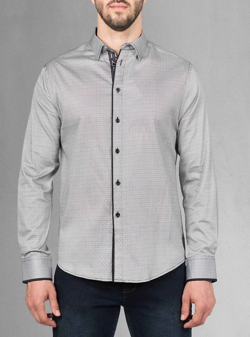 Chemise décontractée à manches longues en stretch pour hommes