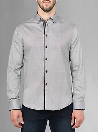 Chemise décontractée à manches longues en stretch pour hommes